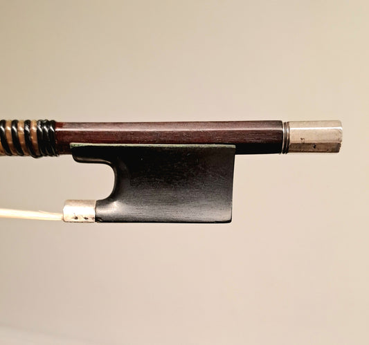 A Good Silver-Mounted Violin Bow, attributed to a member of the Bazin Family, circa 1920