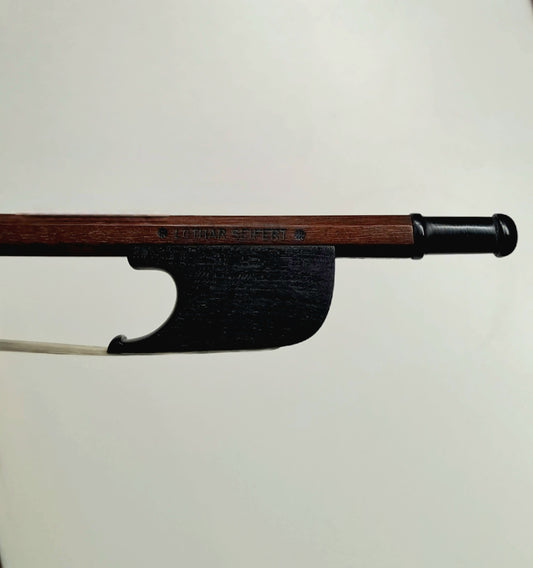 An Ebony-Mounted Transitional/Classical German Violin Bow by Lothar Seifert