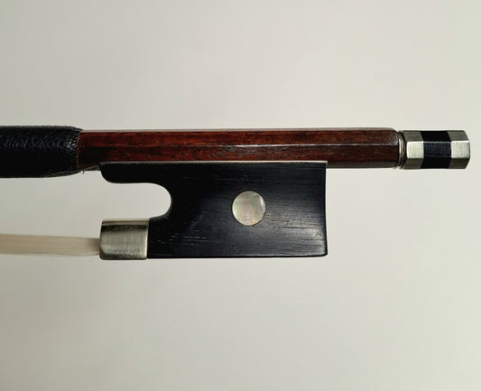 A Nickel-Mounted French Violin Bow by Louis Morizot (Frères)