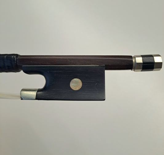 A Nickel-Mounted French Violin Bow by Marc Laberte, stamped 'Husson'