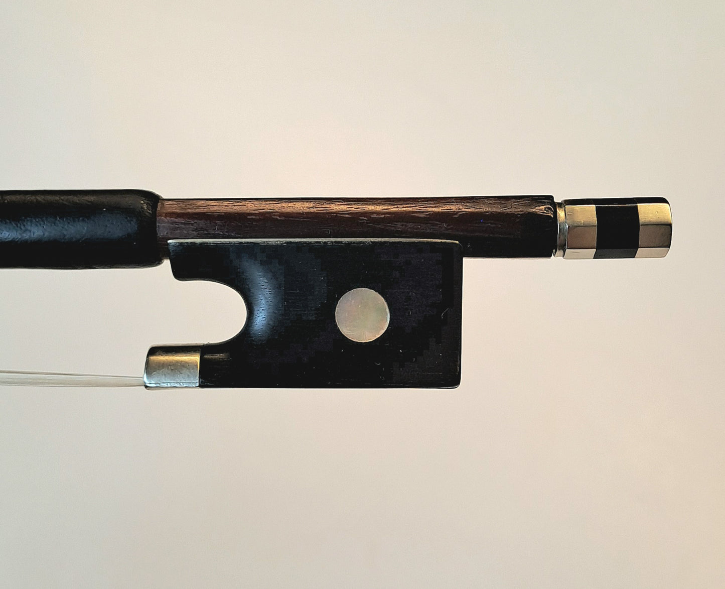 A Good Nickel-Mounted German Violin Bow, circa 1920