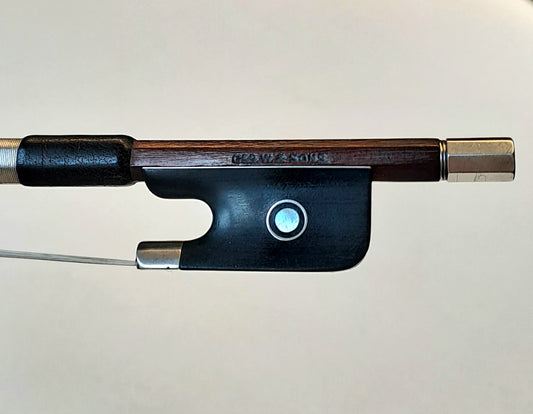 A Silver-Mounted French Violin Bow by Pierre Husson, for George Withers & Sons of London